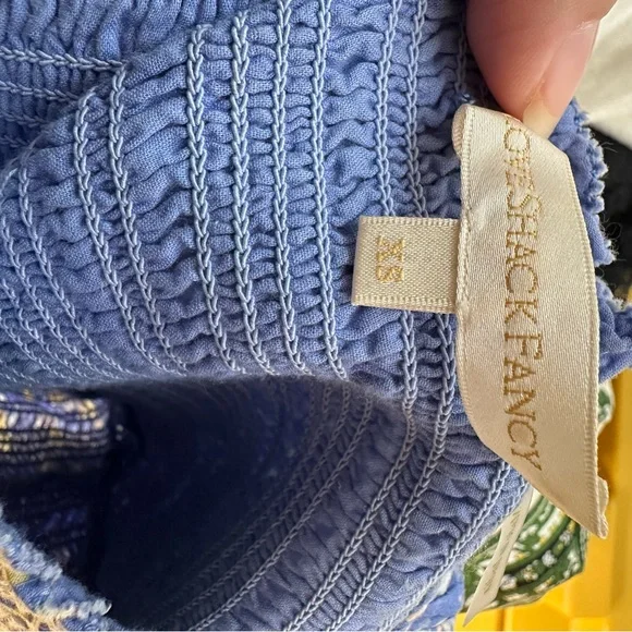 NWOT LoveShackFancy Belle‎ Blue smocked tie straps  Dress - Picture 11 of 12